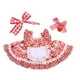 thumbnail image 1 of Vestido De Muñeca De Peluche Accesorios De Moda DIY Manos A La Obra Vestido De Cuadros Rojos Con Fresas, 1 of 2