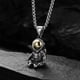 thumbnail image 4 of Collar vintage de acero y titanio para hombre, colgante de astronauta, estilo punk, con cadena de acero inoxidable de 61 cm, metal, sin piedras preciosas., 4 of 7