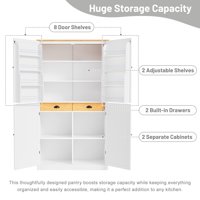 M&Ms - [Assembly Video Provided]Topmax 40.2X20X71.3Inch High Freestanding Kitchen Pantry Large Cupboard Storage Cabinet With 2 Drawers, 2 Adjustable Shelves, 8 Door Shelves For Kitchen, Dining Room,White