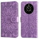 thumbnail image 2 of Funda tipo cartera FOXDOCK para Honor Magic 4 Lite 4G/5G , diseño girasol en relieve, cuero PU, cierre magnético, soporte y tarjetero, 2 of 5