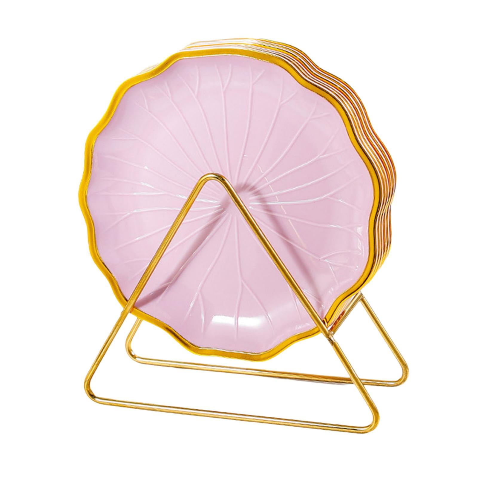 Magideal - Juego De 6 Platos, Plato Para Servir Ensalada, Plato Reutilizable Para Aperitivos, Plato De , Platos De Cena Para Camping, Restaurante, Cocina De Rosa