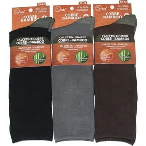 Only Zaza - Calcetín De Bamboo + Cobre Para Hombre - Diabético - Sin Costuras - Docena