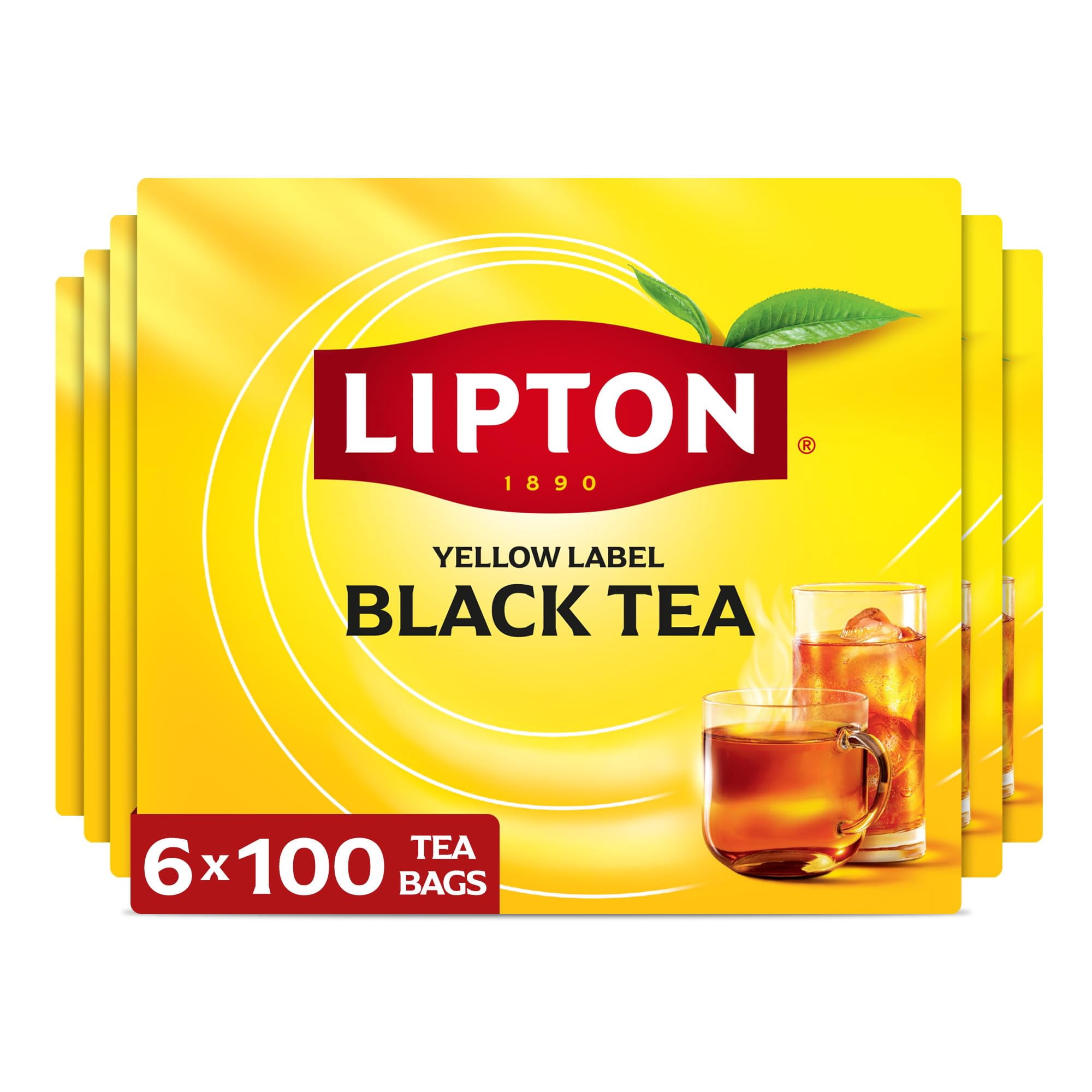 Bolsitas De Té Negro Lipton Yellow Label, Paquete De 600 Con Alto Contenido De Cafeína