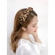 thumbnail image 5 of Diadema con estampado de leopardo para mujeres y niñas: diademas anchas con lazo anudado a rayas, diadema de guepardo, accesorios para el cabello, diadema con lazo cruzado., 5 of 7