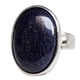 thumbnail image 3 of Anillo de dedo de la boda de piedras preciosas ovales de cristal natural ajustable banda negro, 3 of 3