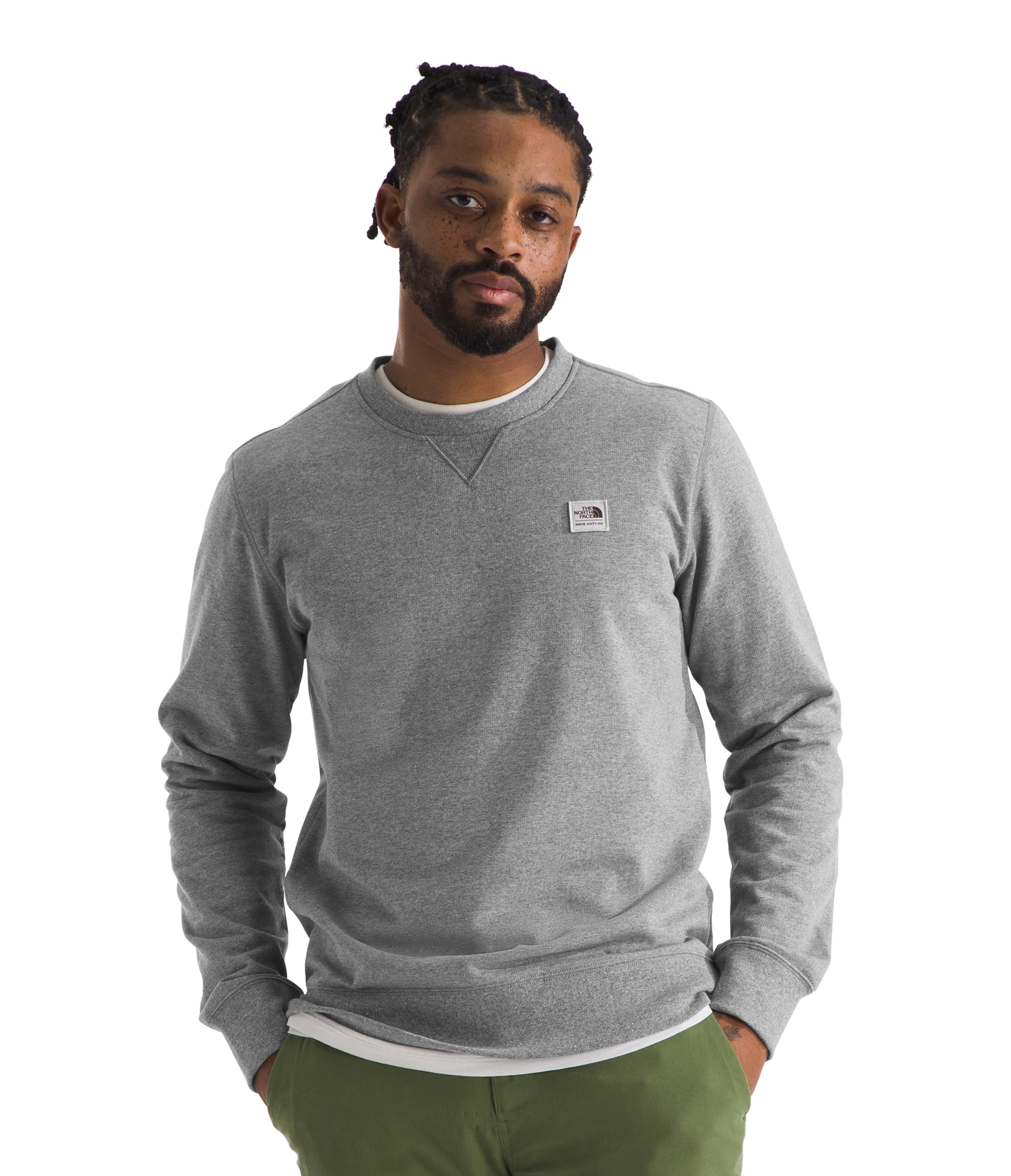 Jersey The North Face Heritage Patch Crew Para Hombre - Gris