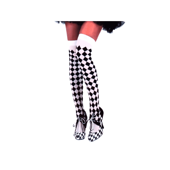 Panty Cuadrille Blanco Con Negro