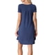 thumbnail image 3 of INSPIRE CHIC Vestido de Dormir para Mujer con Cuello en V, Manga Corta, Abertura Lateral y Ribete en Contraste para Primavera Verano S Azul, 3 of 6