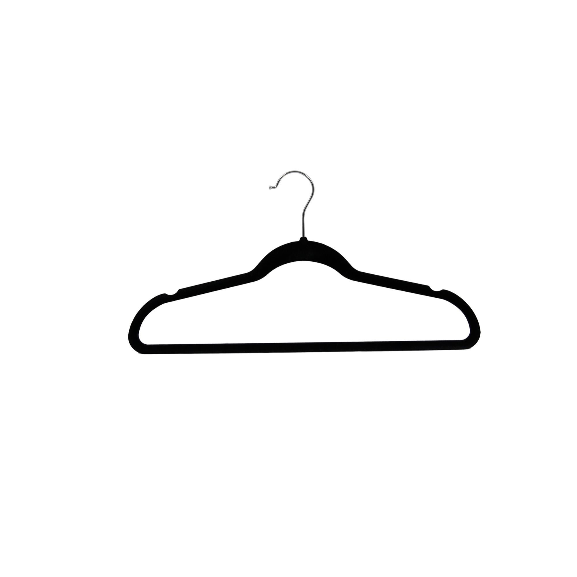 Set De Colgador Velvet Antideslizantes 3 Piezas Negro 1 Un Haus