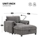 thumbnail image 1 of 38" Single Sofa with Storage Ottoman, Adjustable Phone Holder, USB Charger, Side Storage Pockets, Pillow-Like Armrests, Wide Seat Chaise Lounge for Living Room&Apartment, Chenille, 4 Colors, 1 of 3