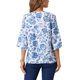 thumbnail image 3 of Blusa Floral Boho de Mujer INSPIRE CHIC Escote en V Manga 3/4 Túnica XL Azul, 3 of 6