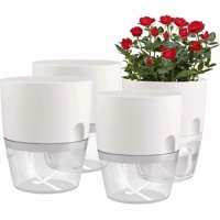 Genérica - Macetero Autorregante Set De 4 Unidades - Autorriego Blanco