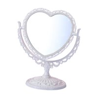 Ioensy - Espejo De Maquillaje De Escritorio Retro Europeo Para Encimera Dormitorio Escritorio Corazón Beige