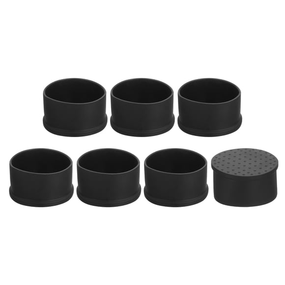 Uxcell 7Pcs Tapas para Patas de Silla, 50mm (2 Pulgadas) Tapones para Patas de Silla que no Dejan Marca Protectores de Piso Antideslizantes para Patas de Silla, Negro