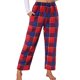 thumbnail image 1 of INSPIRE CHIC Pantalones de pijama de forro polar mullido para mujer, pantalones de descanso a cuadros con bolsillos, cintura elástica suave y cálida, talla S, a cuadros, 1 of 6