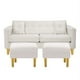 thumbnail image 1 of Sofa New Retro 3c + 2 Pouf Felpa 01 Crudo, 1 of 6