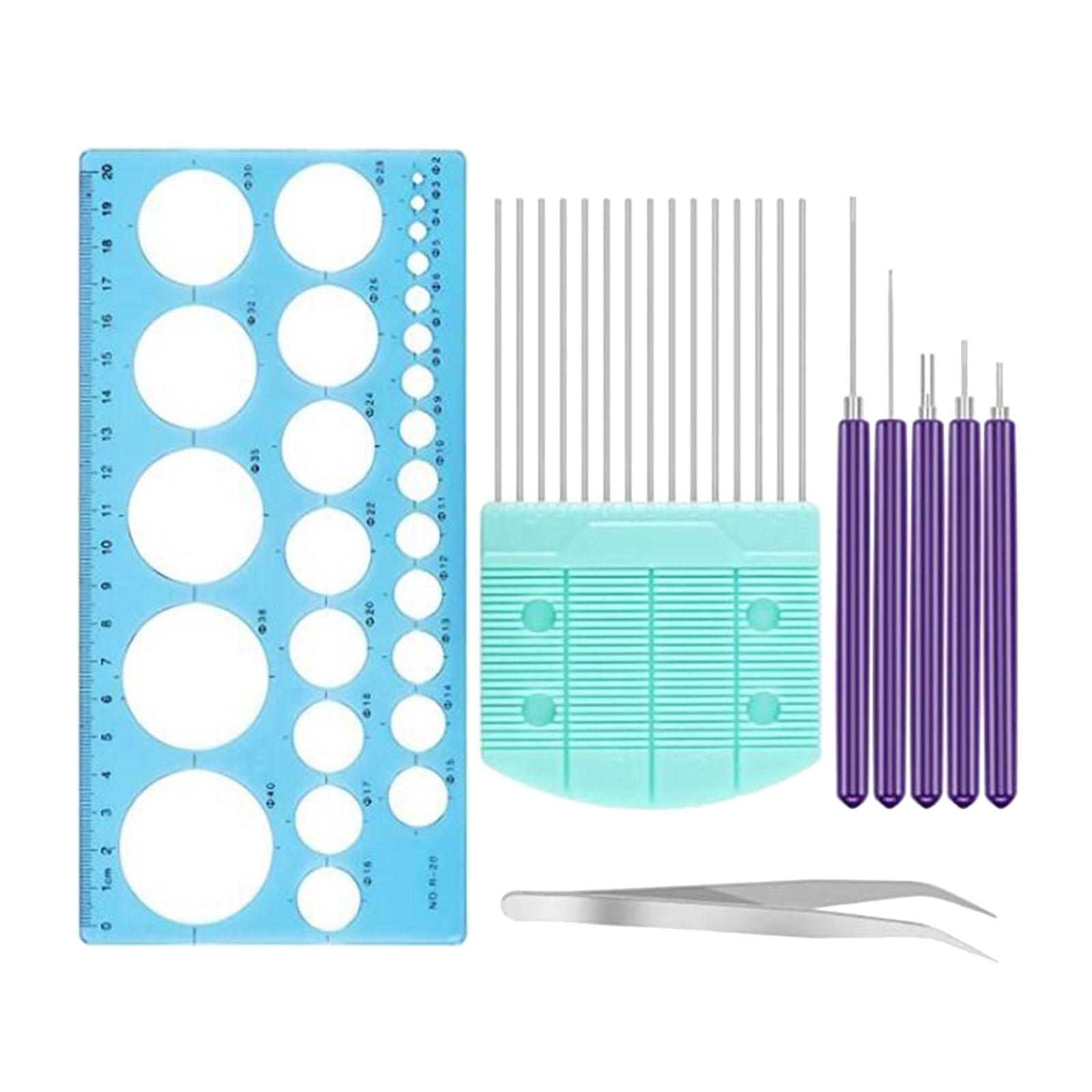 Magideal - Herramientas De Quilling De Papel Kit Ranurado Rolling Curling Needle Pen Pinzas De Decoración Colorida Para Herramientas De Proyectos De Bricolaje , 8 Piezas Con 8 Piezas Con Peine