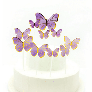 Genérico - Topper Deco Mariposa Morado X10 Uni