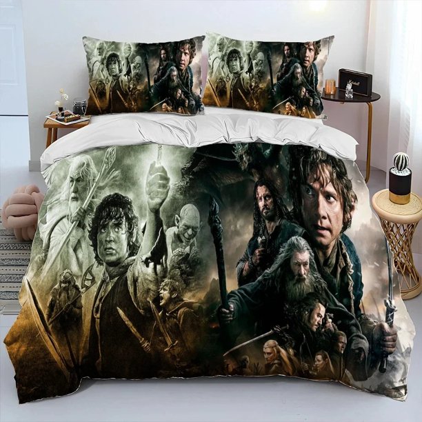 L-Lord of Rings H-Hobbit Bedding Set Duvet Cover Bed Set Quilt Cover Pillowcase Comforter Size Boys Adult Bed Sheets