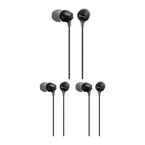 Audífonos Intrauditivos Sony Mdr-Ex15Lp Negros Paquete De 3