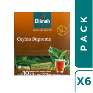 Pack 6 Te Negro Ceylon Supreme Dilmah 10 Bolsitas C/U