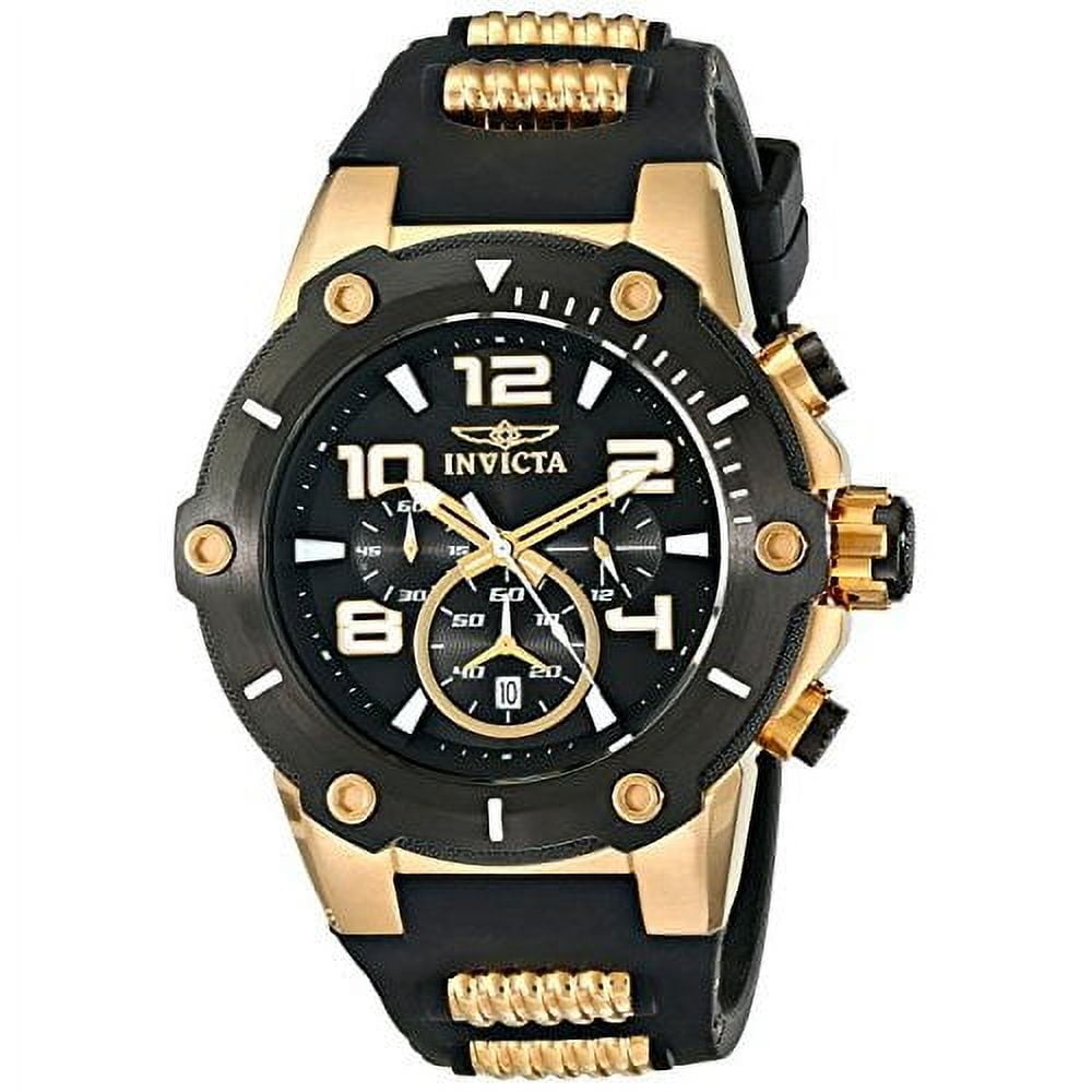 Reloj Analógico Invicta Speedway Cronógrafo Acero Inoxidable Y Poliuretano Negro Hombre