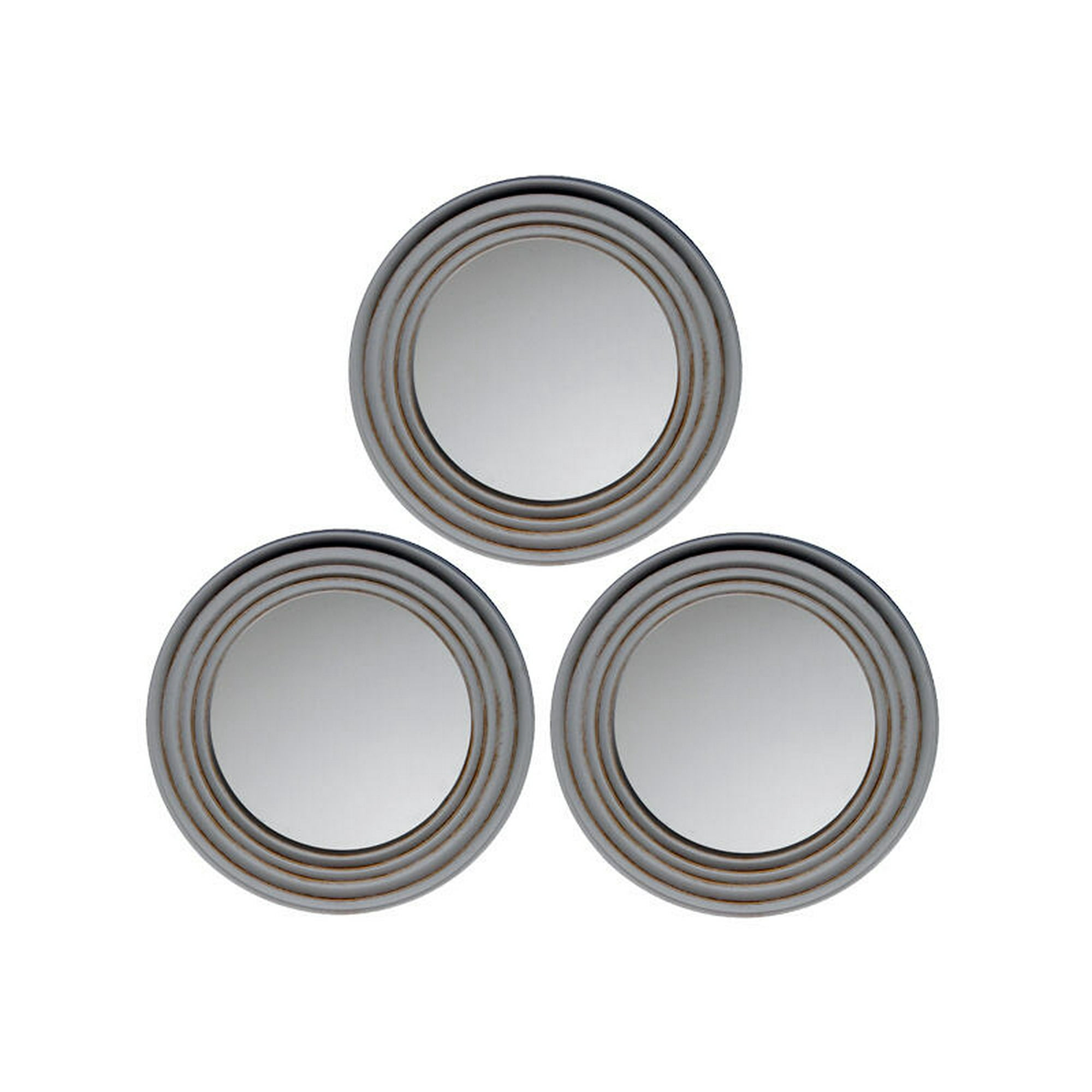 Vgo - Set De 3 Espejos Redondos 24 Cm