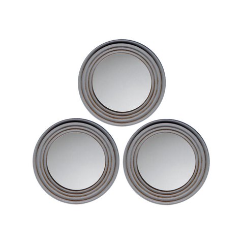 Vgo - Set De 3 Espejos Redondos 24 Cm
