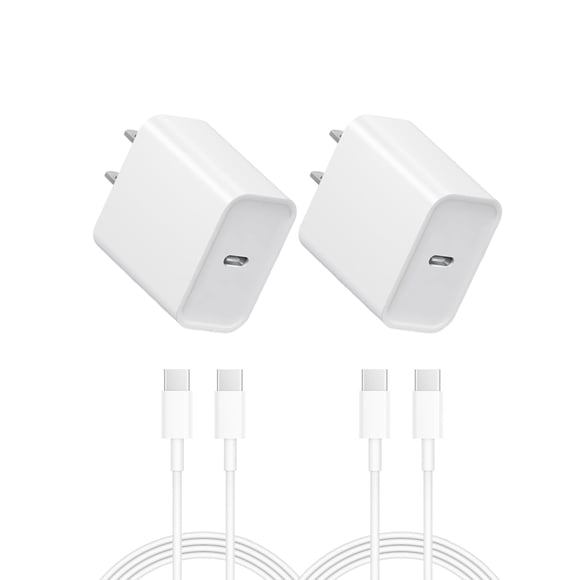 Cargador DENGWENQIANG USB-C de carga rápida 20W, paquete de 2 con cable