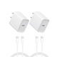 thumbnail image 1 of Cargador DENGWENQIANG USB-C de carga rápida 20W, paquete de 2 con cable, 1 of 8