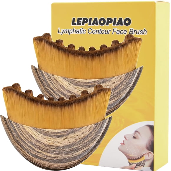 Cepillo facial para contorno linfático LEPIAOPIAO con funda de viaje, 2 unidades