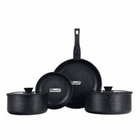 Genérico - Bateria De Cocina Ceramica Baum 6 Piezas Color Negro