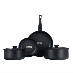 Genérico - Bateria De Cocina Ceramica Baum 6 Piezas Color Negro