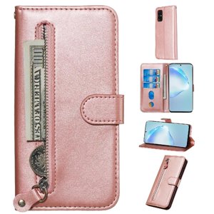 Gangxun - Funda Con Cremallera Para Samsung Galaxy S20, Carcasa Cartera De Cuero Pu Con Soporte Y Tarjetero