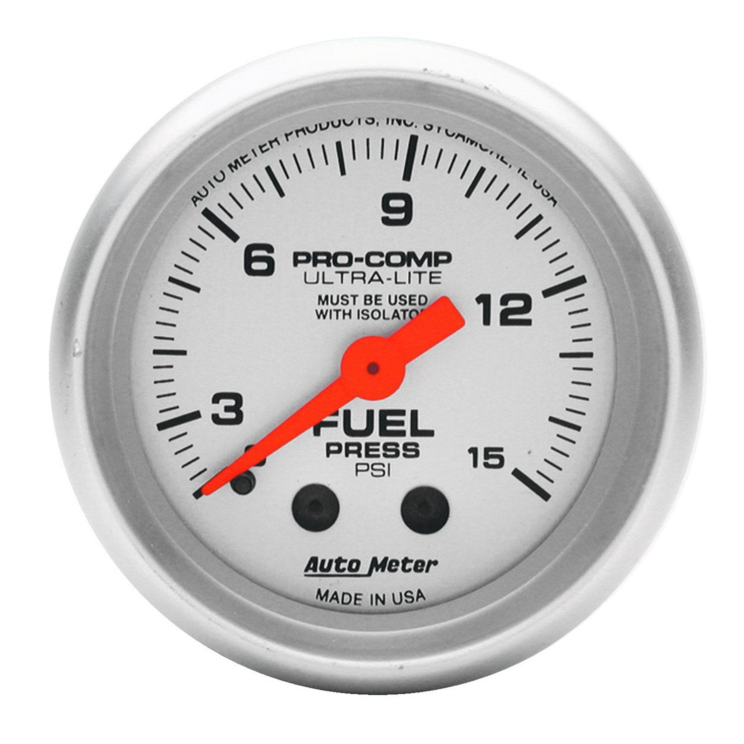 Auto Meter - Medidor Automático De Presión De Combustible Mecánico Ultra-lite De 52,4 Mm
