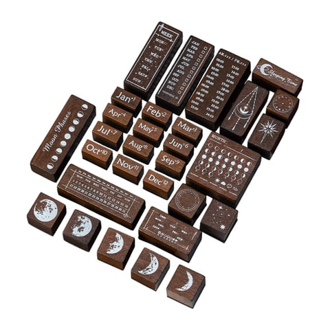 Bothyi - 30 Piezas Sellos De Goma De Madera Sellos Decorativos Para Accesorios De Bricolaje Fabricación De Tarjetas