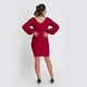 thumbnail image 3 of Vestido ajustado manga larga color burdeo Talla M Mujer, 3 of 3