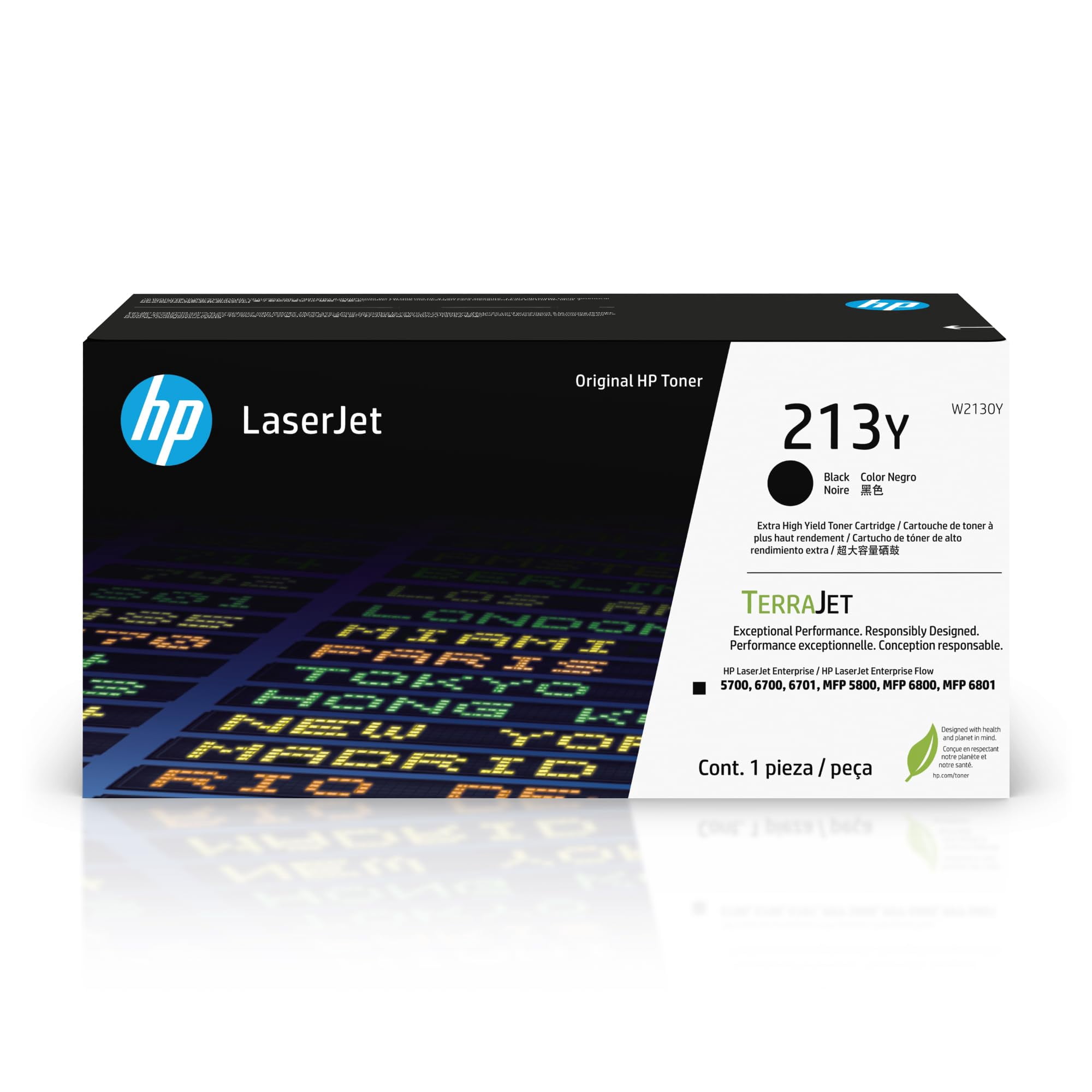 Cartucho De Tóner Hp 213y Original En Paquete Negro Para Impresora Láser