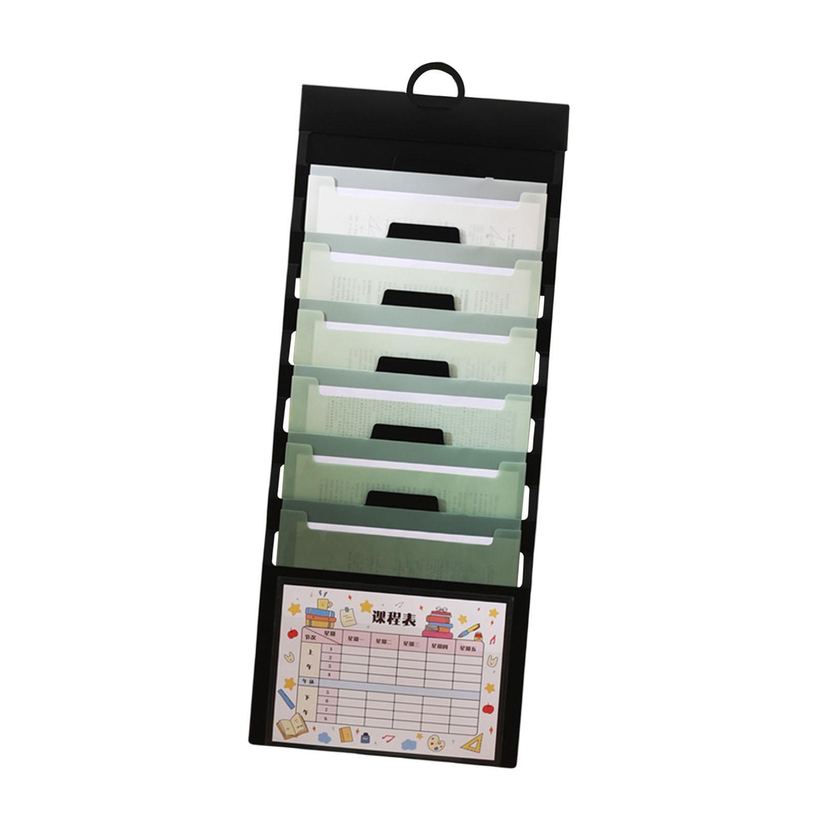 Ioensy - Organizador De Archivos De Pared Colgante Portátil De 6 Bolsillos Para Viajes De Negocios En Casa, Escuela, Verde