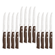 thumbnail image 1 of Pack 12 cuchillos acero inoxidable cubiertos madera asado #3, 1 of 3