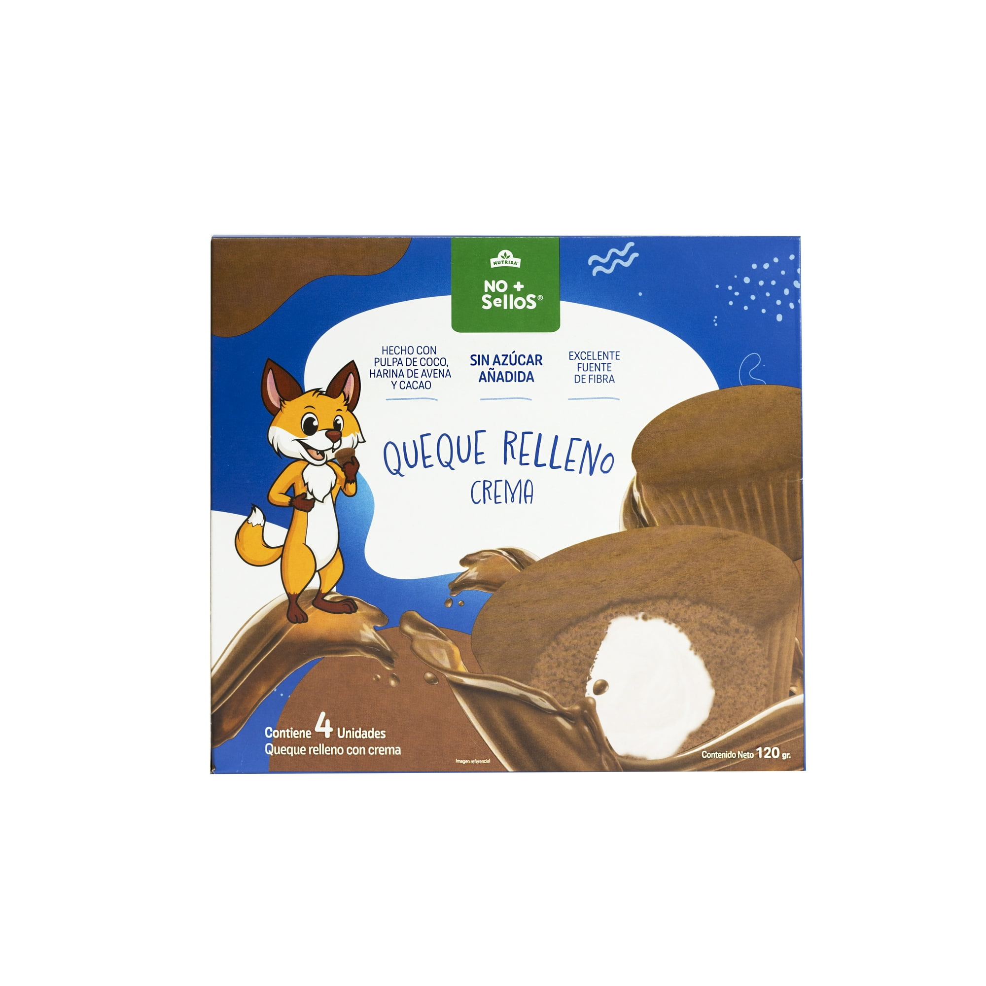 Queque Relleno Crema 120 g No + Sellos