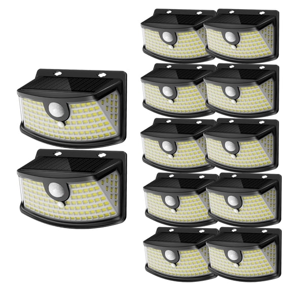Luces Solares con Sensor de Movimiento Aootek 120 LEDs IP65 Paquete de 12