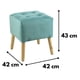 thumbnail image 3 of Pouf Alemania Turquesa Diseño felpa 42x42x43 cm, 3 of 3