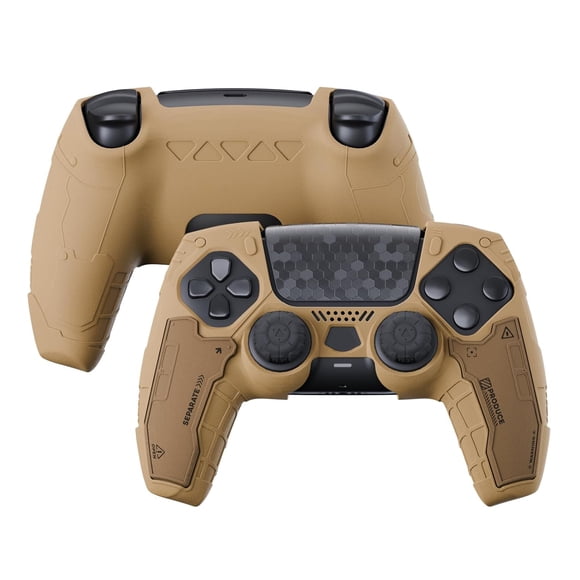 Skin Set AARONMEI Para Control PS5 Con Funda De Silicona Antideslizante Amarillo Desierto