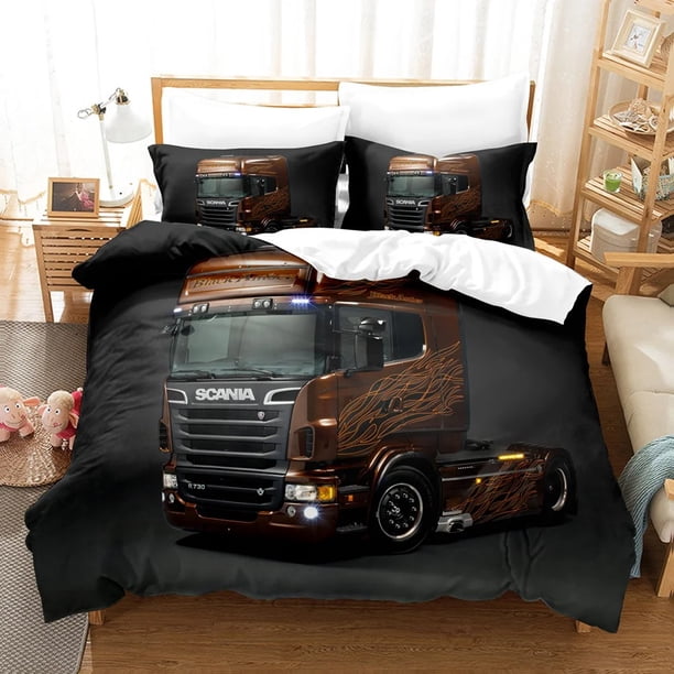 Heavy Truck Scania Bedding Sets Duvet Cover Set With Pillowcase Bedclothes Bed Linen