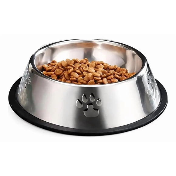 Comedero Antideslizante Vitrineon Cl Acero Inoxidable Para Mascotas 29cm Vitrineon Cl Plateado