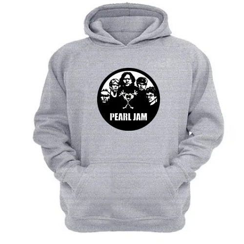 Polerón Canguro Pearl Jam Gris Claro Talla M Unisex
