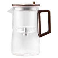 Magideal - Té De Vidrio Para Gotas Elegantes Infusor De Té De Té Removible Infusor Suelto Del Día Del Día Del Padre Para Acampar El Mango Del Nuez Del Hervidor 750 Ml