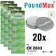 thumbnail image 2 of Batería PoundMax CR2032 3V de Litio Tipo Moneda Paquete de 20, 2 of 9