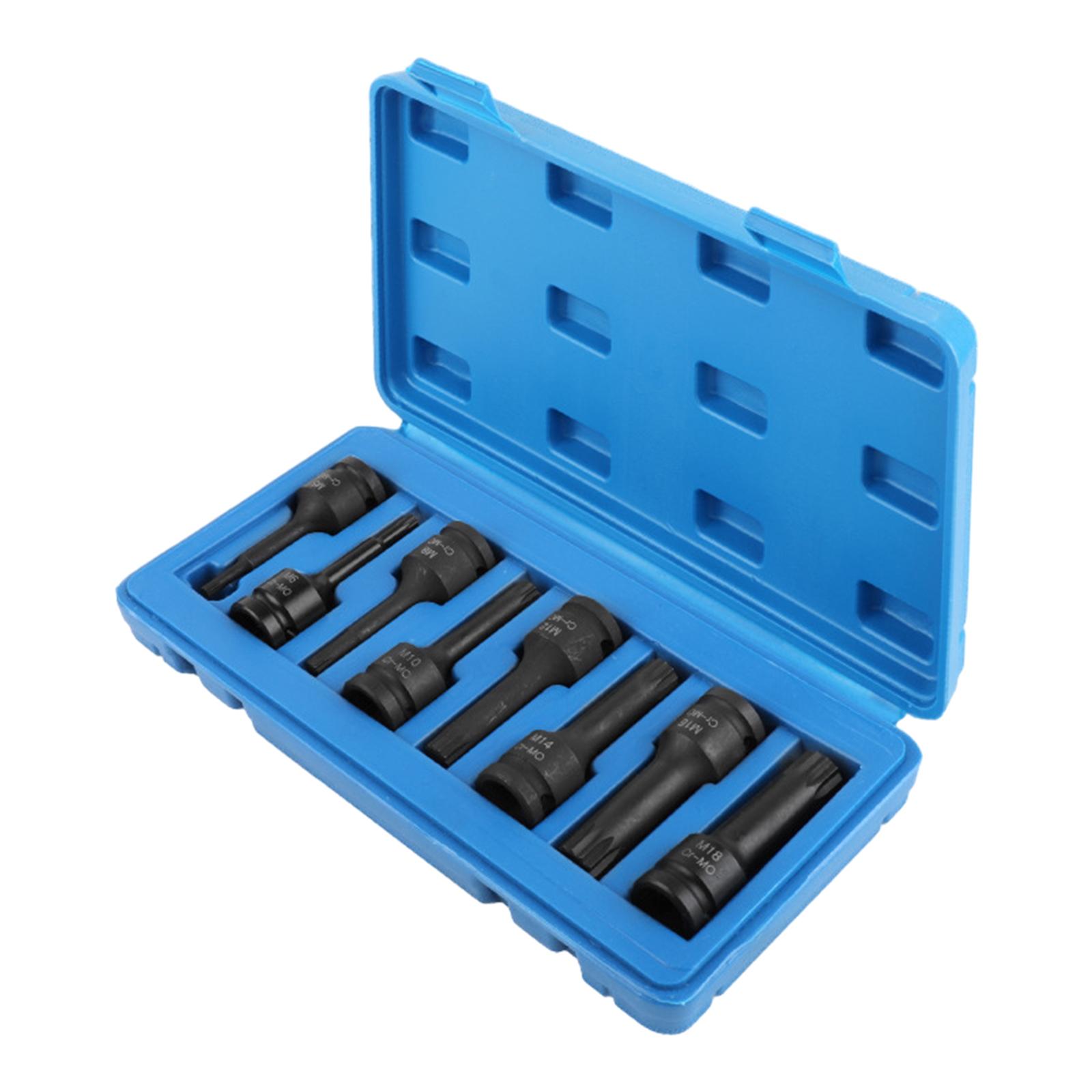 Magideal - 8 Puntas De 12 Puntas Con Accionamiento De 1/2"" Con Estuche Juego De Llaves De Vaso Profesional De 12 Puntas Para Electrodomésticos, Equipos De Césped